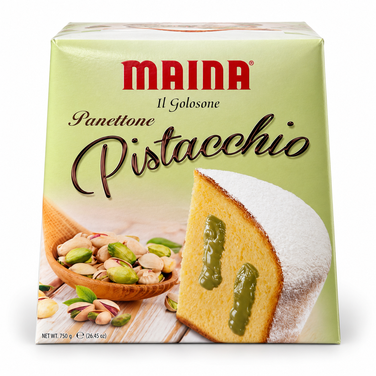 Maina - Panettone Pistacchio – Italienischer Panettone mit Pistaziencreme - 750 g