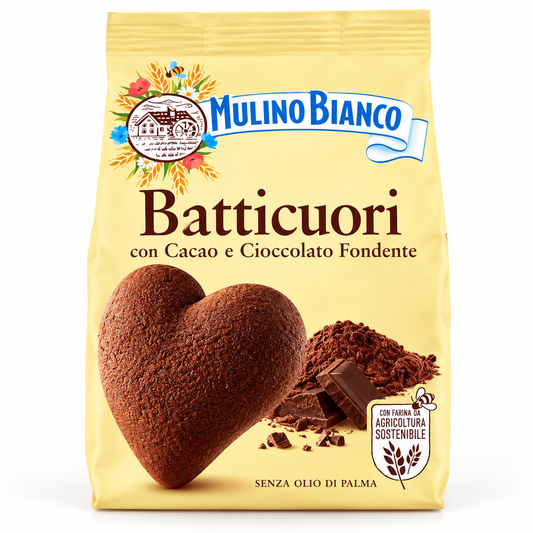 Mulino Bianco - Batticuori - Kekse mit Kakao und Zartbitterschokolade - 350 g