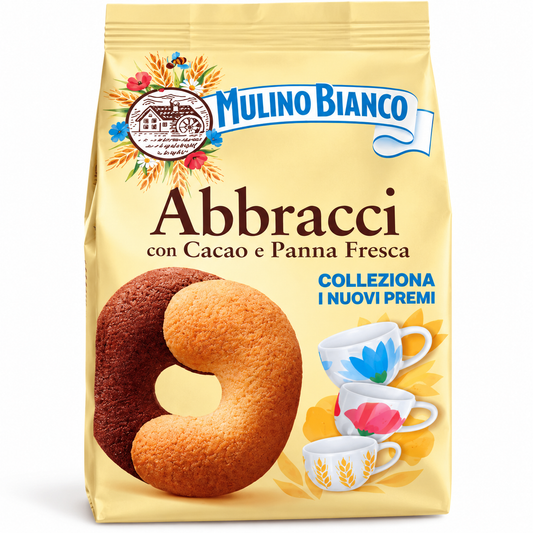 Mulino Bianco - Abbracci - Kekse mit Kakao und frischer Sahne - 350 g